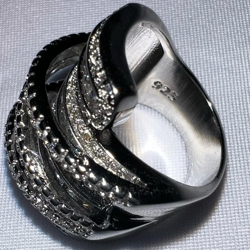 Sterling Silver 925 Cubic Zirconia Ring - Picture 7 of 8